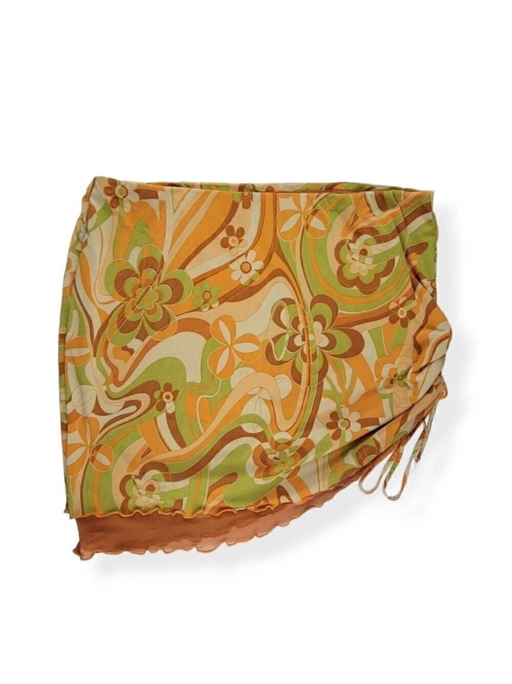Wild Fable Floral Mesh Ruched Mini Skirt 1X